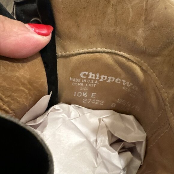 Vtg Chippewa Men's Zip Black Motorcycle Steel Toe Dual Guard Work Boots 10.5 E - Picture 12 of 12